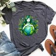 Green Mother Earth Day Gaia Save Our Planet Hippie Bella Canvas T-shirt Heather Dark Grey