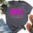 Grits Girls Raised In The South For Women Bella Canvas T-shirt Heather Dark Grey