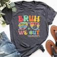 Groovy Bruh We Out Counselors Last Day Of School Bella Canvas T-shirt Heather Dark Grey