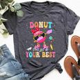 Groovy Donut Stress Just Do Your Best Testing Day Teachers Bella Canvas T-shirt Heather Dark Grey
