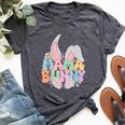 Groovy Mama Easter Day Rabbit Mom Hippie Trendy Bella Canvas T-shirt Heather Dark Grey