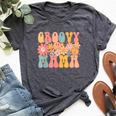 Groovy Mama Retro Colorful Peace Sign Smile Face Bella Canvas T-shirt Heather Dark Grey