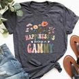 Happiness Is Being A Gammy Floral Gammy Mother's Day Bella Canvas T-shirt Heather Dark Grey