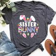 Happy Easter Day 2024Ears Family Matching Sister Bunny Bella Canvas T-shirt Heather Dark Grey