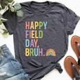 Happy Field Day Bruh Field Trip Fun Rainbow Teacher Student Bella Canvas T-shirt Heather Dark Grey