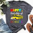 Happy Last Day Of School Bus Driver Off Duty Student Teacher Bella Canvas T-shirt Heather Dark Grey