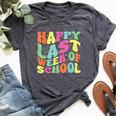Happy Last Week Of School For Teachers And Student Groovy Bella Canvas T-shirt Heather Dark Grey
