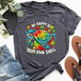 Be Happy In Your Own Shell Autism Awareness Rainbow Turtle Bella Canvas T-shirt Heather Dark Grey