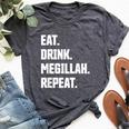 Happy Purim Eat Drink Megillah Repeat Queen Esther Costume Bella Canvas T-shirt Heather Dark Grey