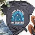 Happy Teacher I Wear Blue For My Students Autism Awareness Bella Canvas T-shirt Heather Dark Grey