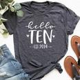 Hello Ten Est 2014 10-Year-Old 10Th Birthday Girl Bella Canvas T-shirt Heather Dark Grey