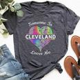 Hometown Rainbow Pride Heart Someone In Cleveland Loves Me Bella Canvas T-shirt Heather Dark Grey