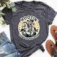 Hootin' Leads To Hollerin' Country Western Owl Rider Bella Canvas T-shirt Heather Dark Grey
