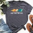 Horse Racing And They're Off Horse Racing Bella Canvas T-shirt Heather Dark Grey