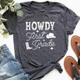 Howdy First Grade Teacher Student Back To School 1St Grade Bella Canvas T-shirt Heather Dark Grey