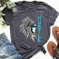 Hustle Native American Indian Girl Rap Lover Christmas Bella Canvas T-shirt Heather Dark Grey