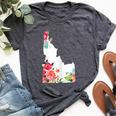 Idaho Vintage Rose State Map Pride Patriotic Floral Idaho Bella Canvas T-shirt Heather Dark Grey