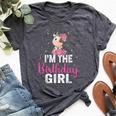 I'm The Birthday Girl Cow 1St Cow Birthday Girl Bella Canvas T-shirt Heather Dark Grey