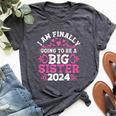 I'm Finally Going To Be A Big Sister 2024 Pregnancy Reveal Bella Canvas T-shirt Heather Dark Grey
