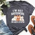 I'm Not Antisocial I'm Anti Stupid Sarcastic Introvert Bella Canvas T-shirt Heather Dark Grey