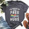 I'm Proud Of You Free Mom Hugs Support LgbtqGay Pride Month Bella Canvas T-shirt Heather Dark Grey