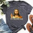 I'm Telling Dad Religious Christian Jesus Meme Bella Canvas T-shirt Heather Dark Grey