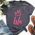 Isla The Queen Pink Crown & Name For Called Isla Bella Canvas T-shirt Heather Dark Grey
