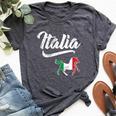 Italia Flag Horse Italian Italy Vintage Distressed Fade Bella Canvas T-shirt Heather Dark Grey