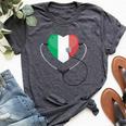 Italian Nurse Doctor National Flag Colors Of Italy Medical Bella Canvas T-shirt Heather Dark Grey