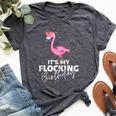 Its My Flocking Birthday Pink Flamingo Cute Flamingo Bella Canvas T-shirt Heather Dark Grey