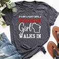 It's Not A Party Until A Wisconsin Girl Walks In Wisconsin Bella Canvas T-shirt Heather Dark Grey