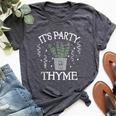 It's Party Thyme Herb Plant Cute Joke Outfit Idea Bella Canvas T-shirt Heather Dark Grey