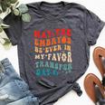 Ivf Retrieval Dad Transfer Day For Couple Groovy Bella Canvas T-shirt Heather Dark Grey