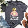 Jesus Christ Grace Always Wins Christian Bella Canvas T-shirt Heather Dark Grey