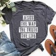 Jesus Christ Way Truth Life Family Christian Faith Bella Canvas T-shirt Heather Dark Grey