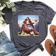 Jesus Crossing Up The Devil Christian Women Bella Canvas T-shirt Heather Dark Grey