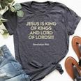 Jesus Is King Of Kings And Lord Of Lords Christian Bella Canvas T-shirt Heather Dark Grey