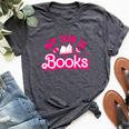My Job Is Books Pink Retro Book Lovers Librarian Bella Canvas T-shirt Heather Dark Grey