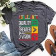 Junenth Equality Is Greater Than Division Afro Women Bella Canvas T-shirt Heather Dark Grey
