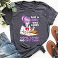 Just A Girl Who Loves Anime Ramen And Sketching Japan Anime Bella Canvas T-shirt Heather Dark Grey