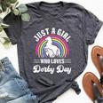 Just A Girl Who Loves Derby Day Derby Day 2024 Girl Bella Canvas T-shirt Heather Dark Grey