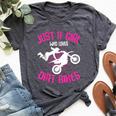 Just A Girl Who Loves Dirt Bikes Motocross Dirt Biking Girls Bella Canvas T-shirt Heather Dark Grey