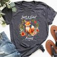 Just A Girl Who Loves Foxes For Girls Who Love Animals Bella Canvas T-shirt Heather Dark Grey