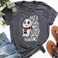 Just A Girl Who Loves Ghost Hunting Ghost Hunter Women Bella Canvas T-shirt Heather Dark Grey