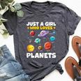 Just A Girl Who Loves Planets Solar Space Science Lover Stem Bella Canvas T-shirt Heather Dark Grey