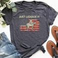 Just Ledoux It Cowboy Whiskey Wine Lover Vintage Usa Flag Bella Canvas T-shirt Heather Dark Grey