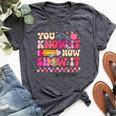 You Know It Now Show It Test Day Teacher Student Bella Canvas T-shirt Heather Dark Grey