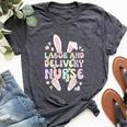 Labor And Delivery Nurse Easter Bunny L&D Nurse Easter Day Bella Canvas T-shirt Heather Dark Grey