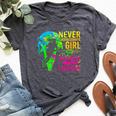 Lacrosse Never Underestimate A Girl Who Plays Lacrosse Bella Canvas T-shirt Heather Dark Grey