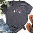 Ladies Splechase Horse Racing Heartbeat Splechase Flag Bella Canvas T-shirt Heather Dark Grey